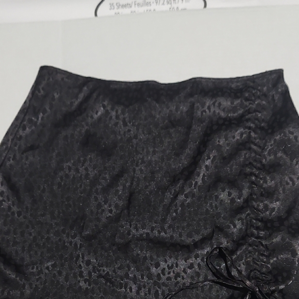 Black Leopard Print Skirt